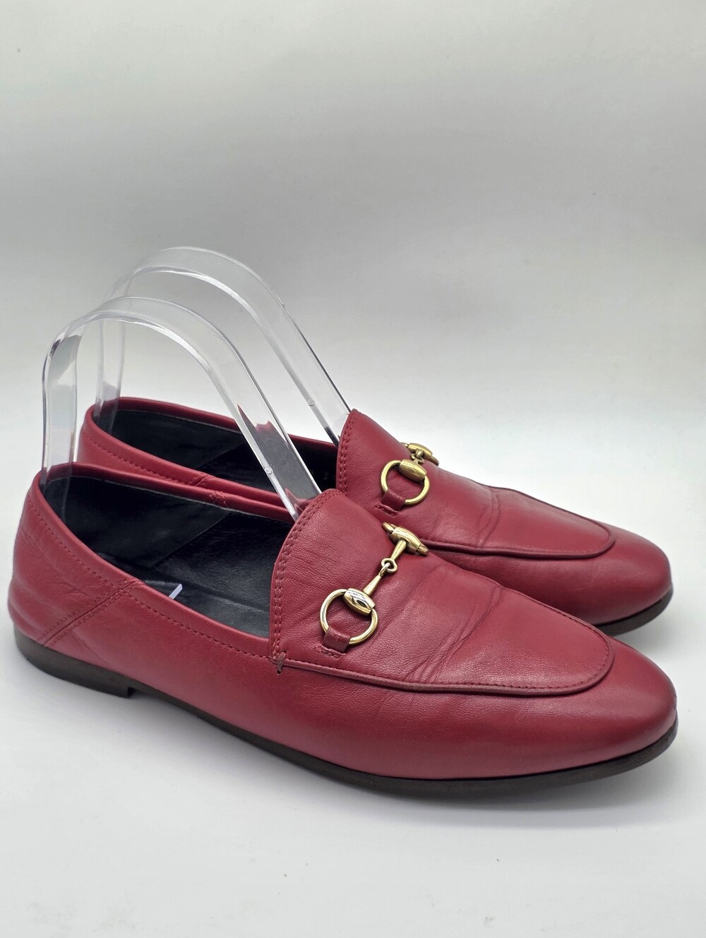 Gucci Brixton Red Leather Convertible Horsebit Loafers - Size 36.5 (US 6.5)